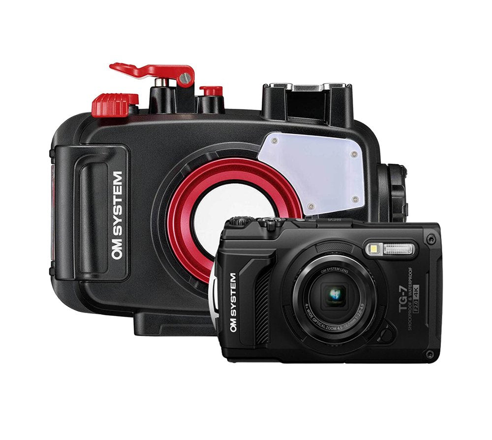 OM SYSTEM Tough TG-7ブラック OM System Tough TG-7 Digital Camera (Black) with PT-059 Underwater