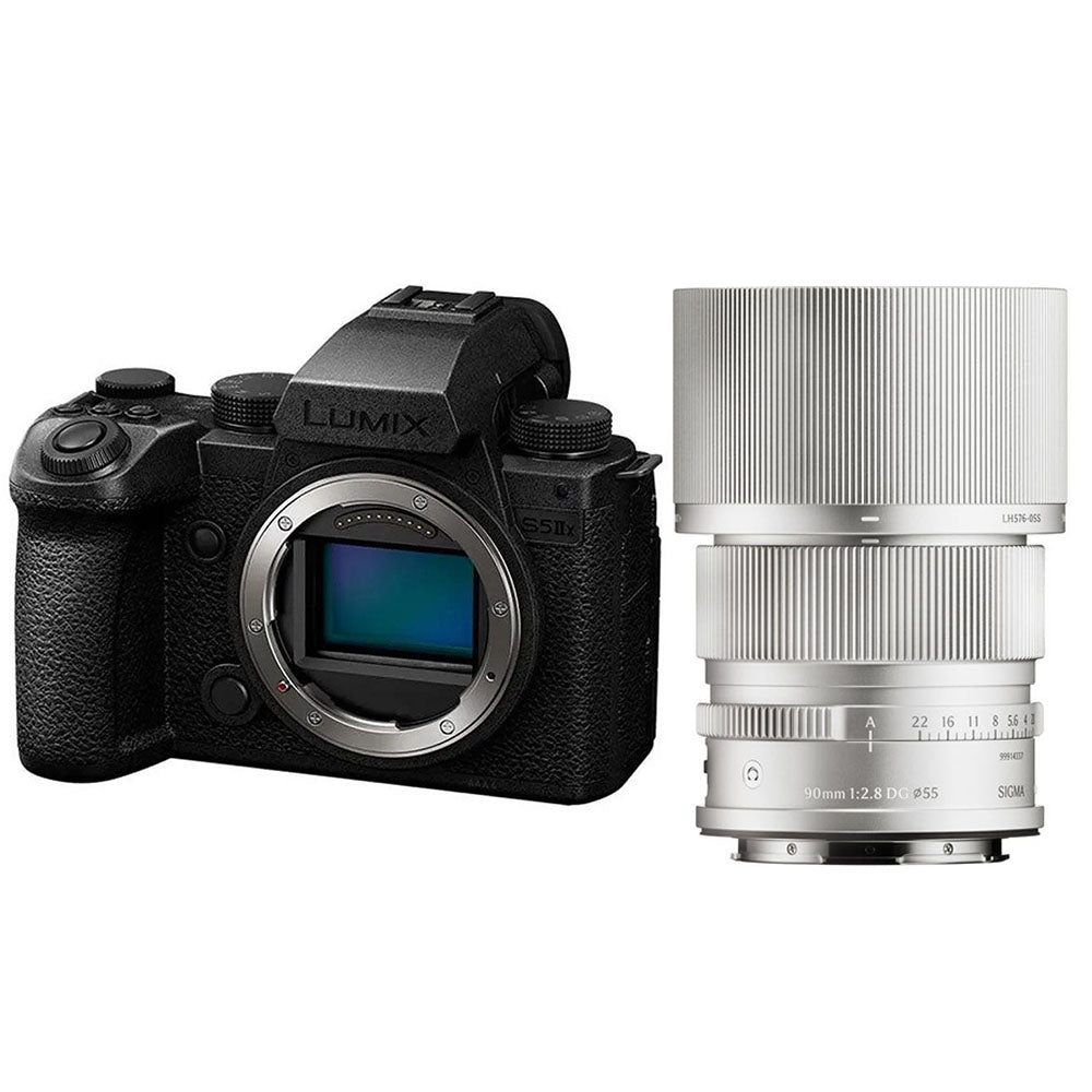 Panasonic LUMIX S5 IIX w/ Sigma 90mm f/2.8 Contemporary Lens (Silver)