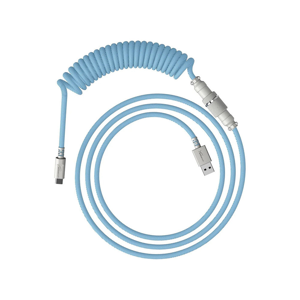 HyperX Gaming USB-C to USB Coiled Cable (Light Blue)