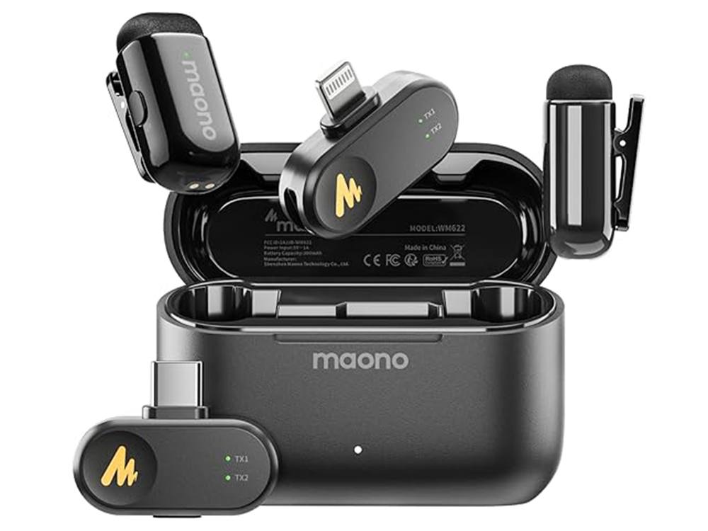 MAONO WAVE T1 MINI Wireless Microphone (2 MICS) (Type-C with Charging Case)