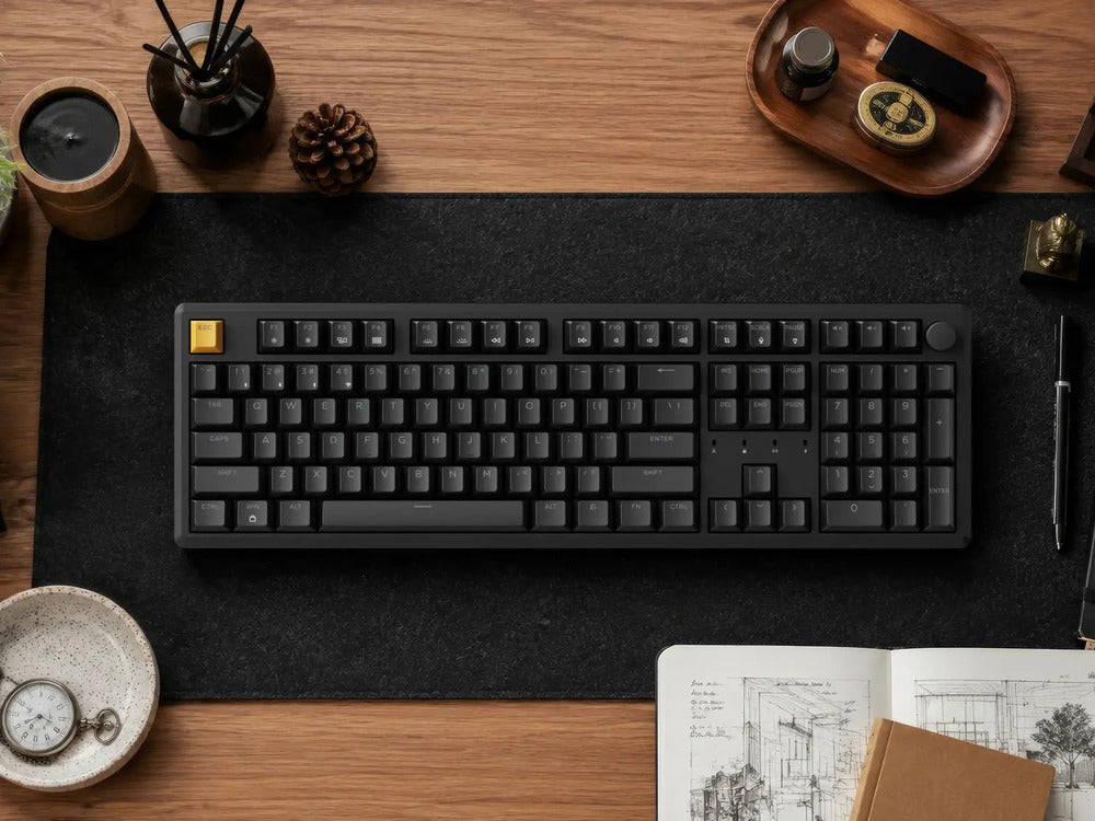 Keychron J5 QMK Wireless Keyboard (Black) (RGB Hot-swap) (Red Switch)