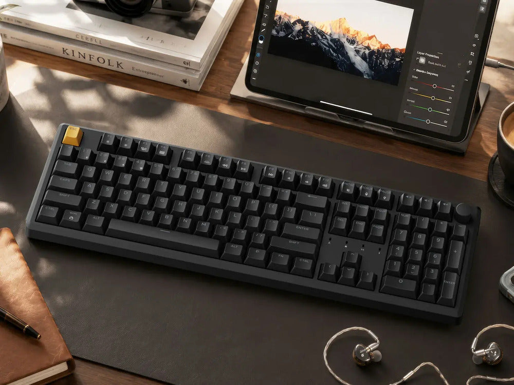 Keychron J5 QMK Wireless Keyboard (Black) (RGB Hot-swap) (Red Switch)