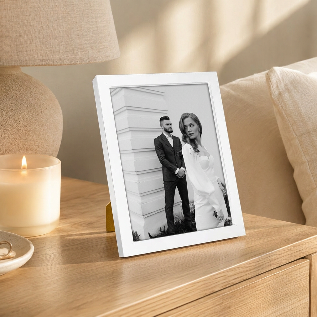 Framed Print - Elegant 5x7" - White