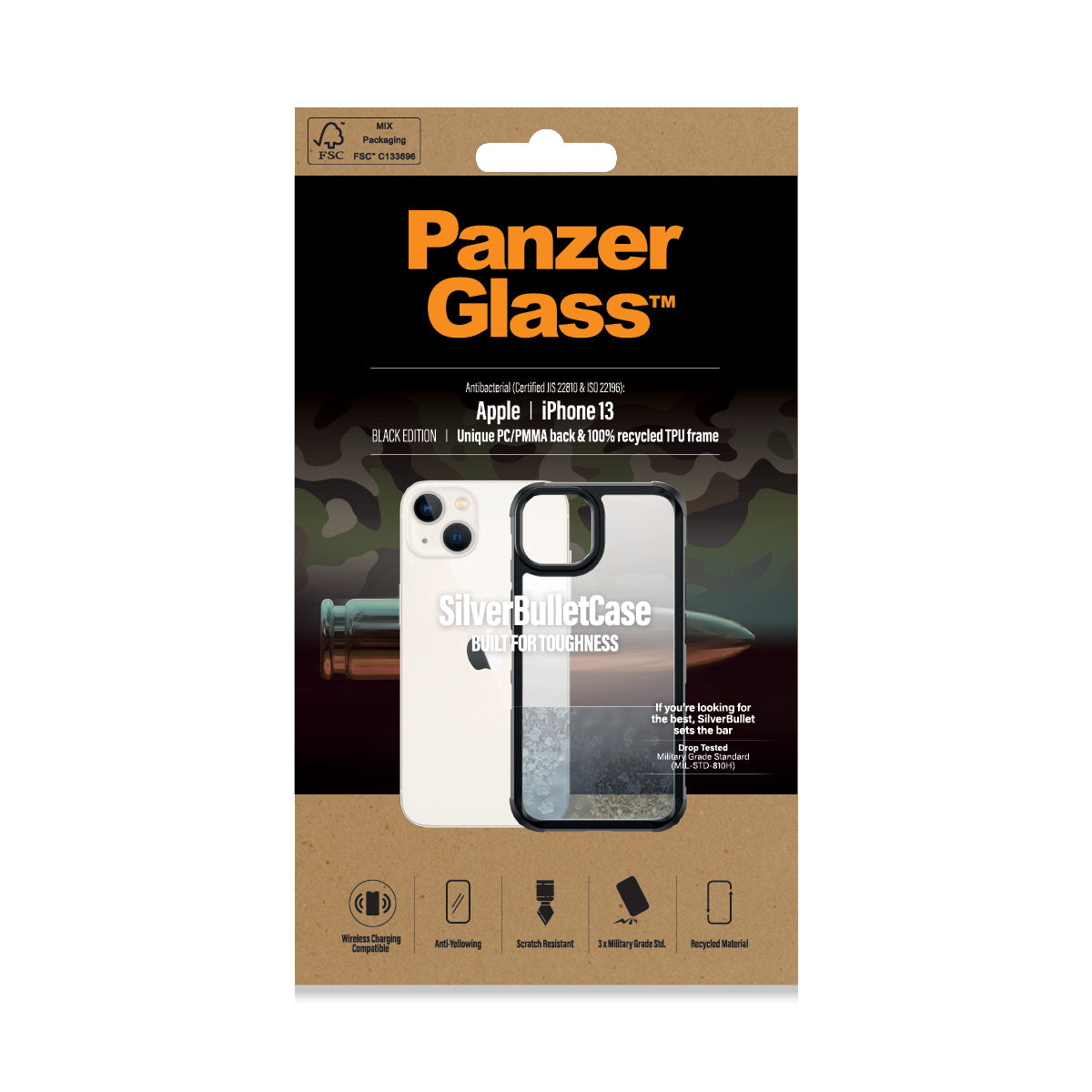PanzerGlass ClearCase for iPhone 13 (Black Frame)