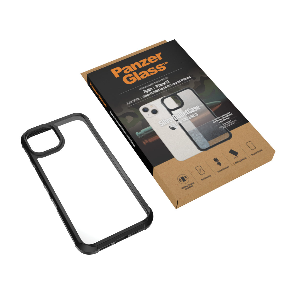 PanzerGlass ClearCase for iPhone 13 (Black Frame)