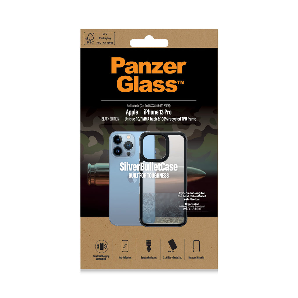PanzerGlass ClearCase for iPhone 13 Pro (Black Frame)