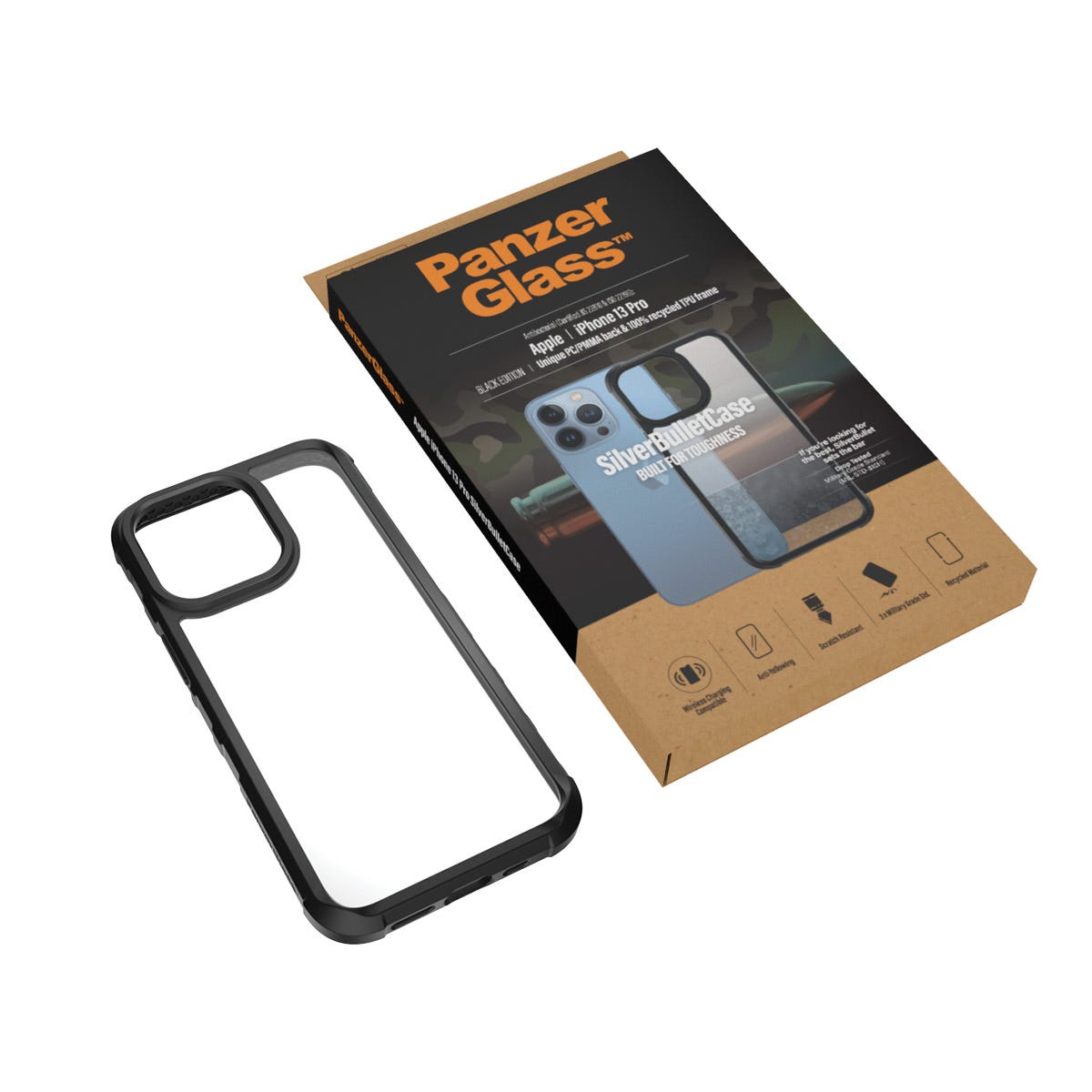 PanzerGlass ClearCase for iPhone 13 Pro (Black Frame)