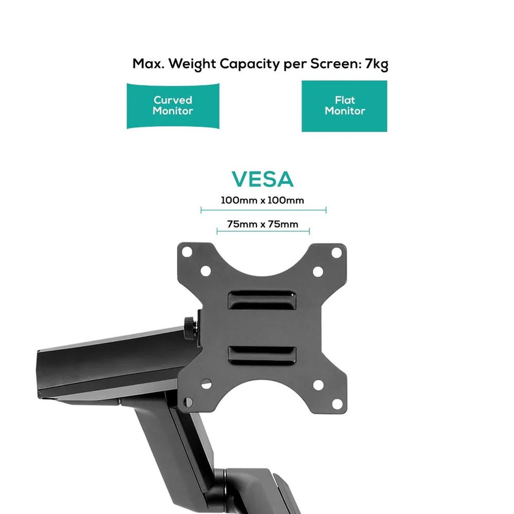 mbeat actiVIVA ErgoLife Triple Monitor Screen Gas Spring Monitor Arm