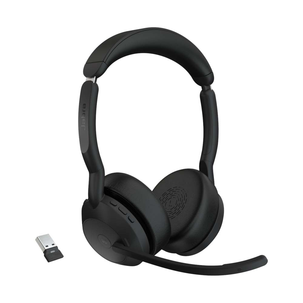 Jabra Evolve2 55 MS USB-A Stereo Bluetooth Headset with Charging Stand