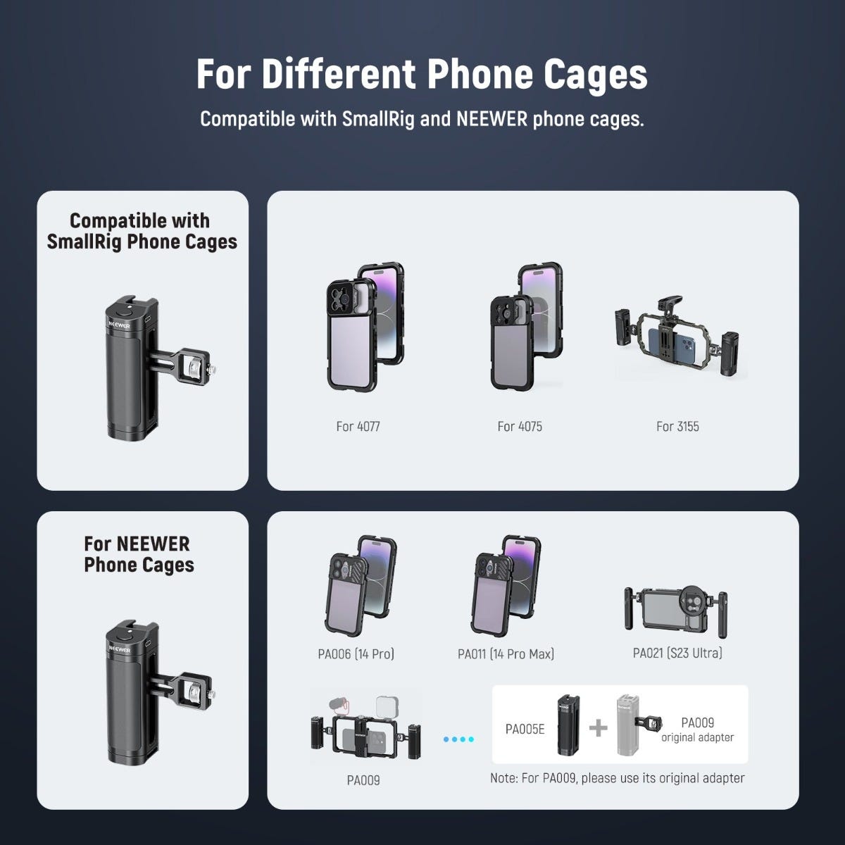 NEEWER PA-005E Side Handle with Wireless Trigger for Phone Cage