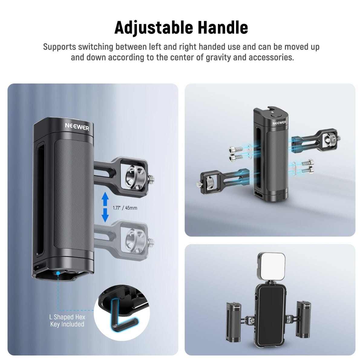 NEEWER PA-005E Side Handle with Wireless Trigger for Phone Cage