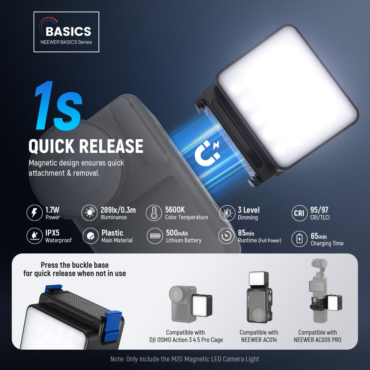 NEEWER M20 Magnetic LED Camera Light