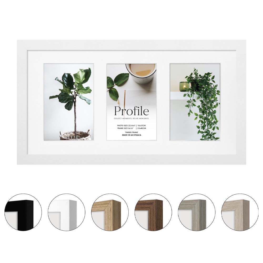 10420 White 8x16/4x6 (3) Photo Frame
