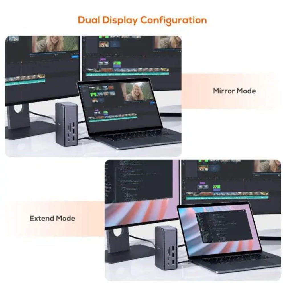 Mbeat 14 in 1 USB4 Docking Station with 8K Video 40Gbps Data (Space Grey)