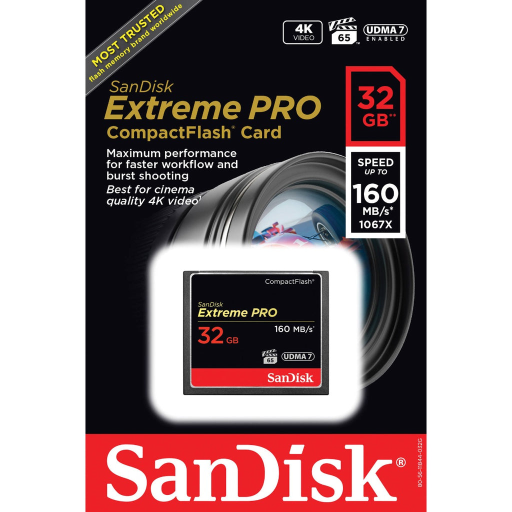 SanDisk 32GB Extreme Pro CompactFlash 160MB/s Memory Card