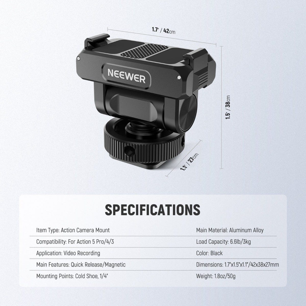 NEEWER AC012 Mount Adapter for DJI Osmo Action