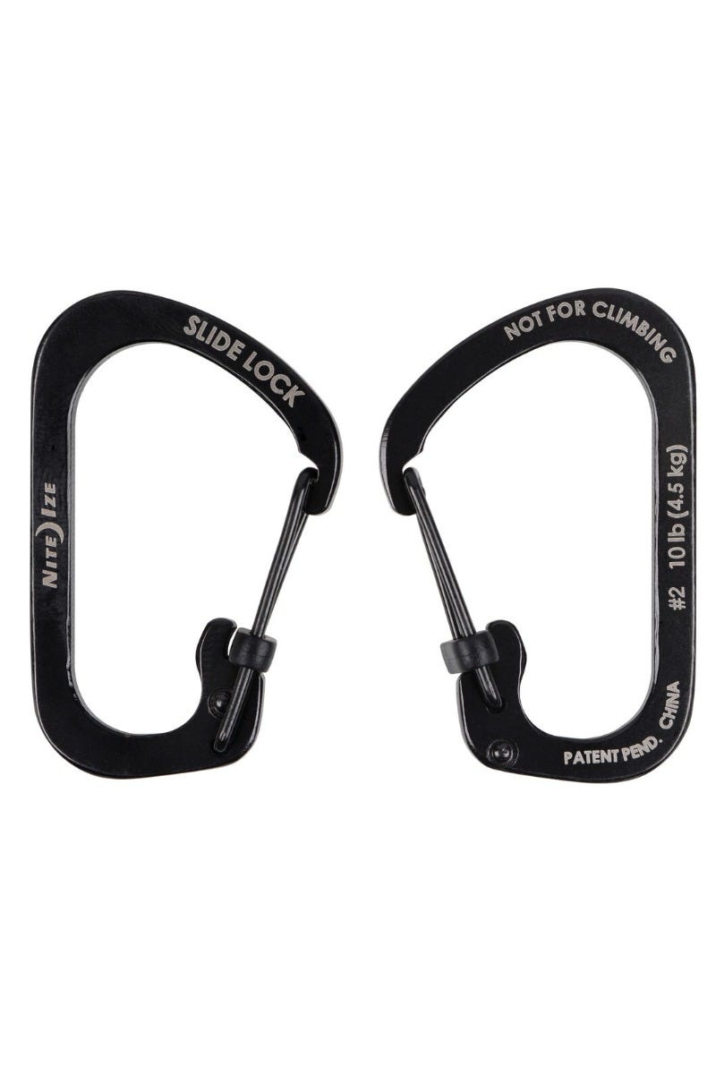 Nite Ize SlideLock Carabiner Stainless Steel #2 - Black