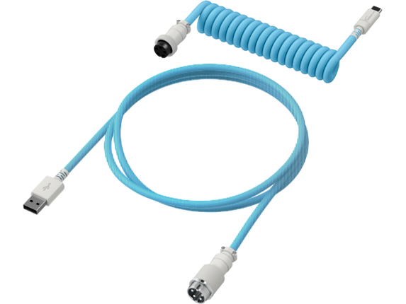 HyperX Gaming USB-C to USB Coiled Cable (Light Blue)