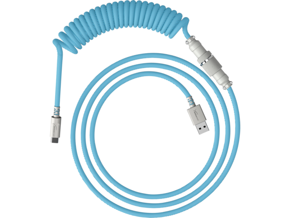 HyperX Gaming USB-C to USB Coiled Cable (Light Blue)