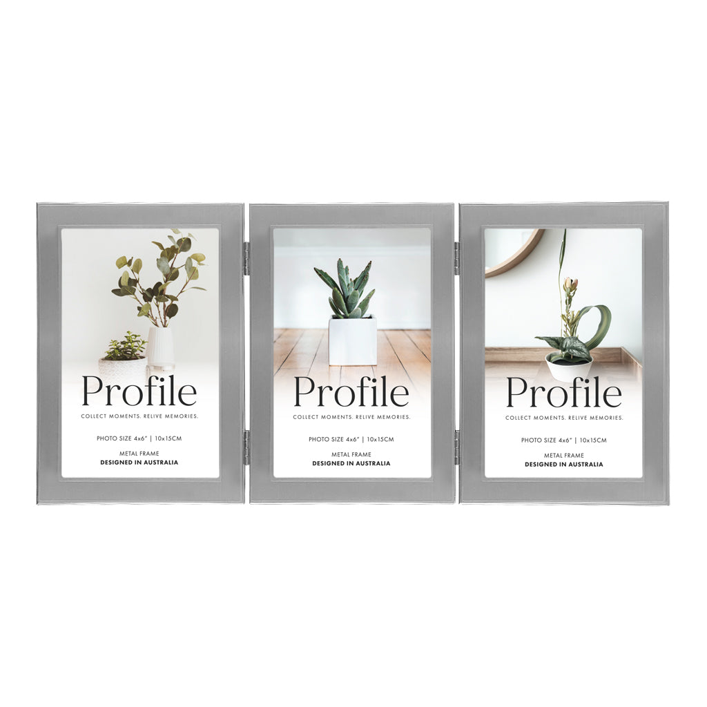 Profile - Eternal 4x6" Vertical Triple Photo Frame - Silver