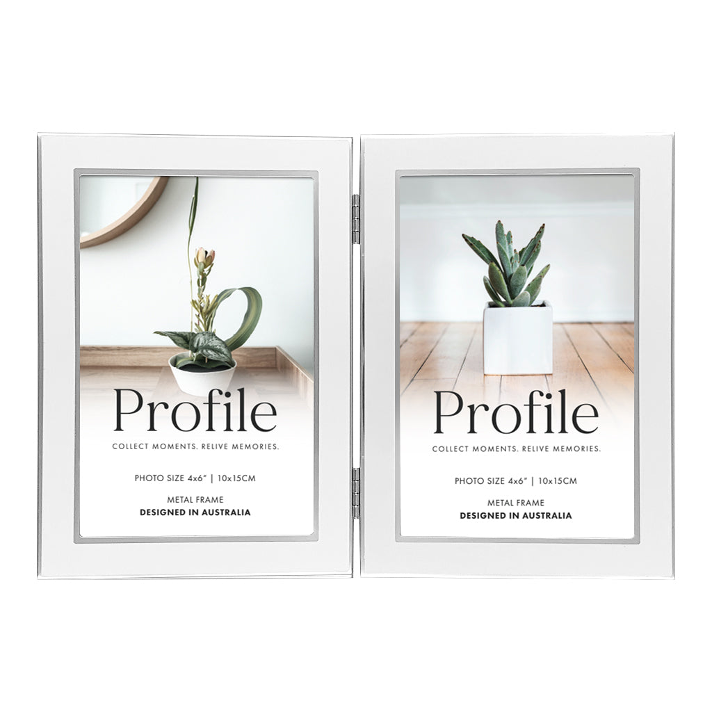 Profile - Eternal 4x6" Vertical Double Photo Frame - White