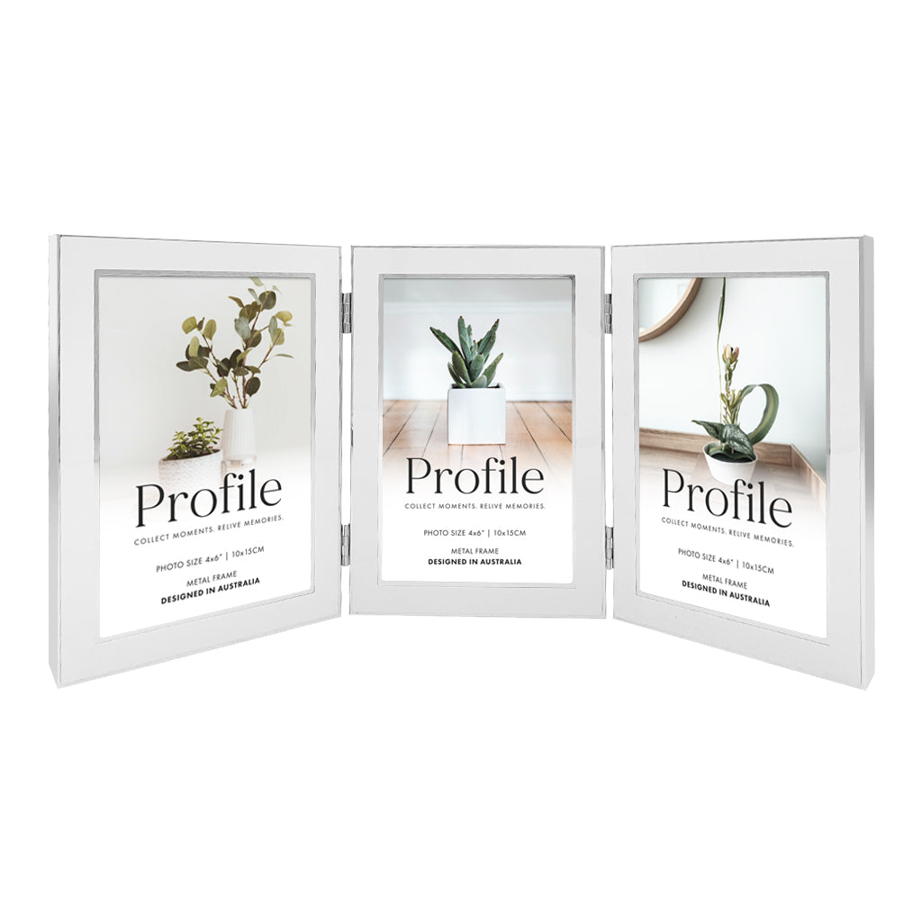 Profile - Eternal 4x6" Vertical Triple Photo Frame - White