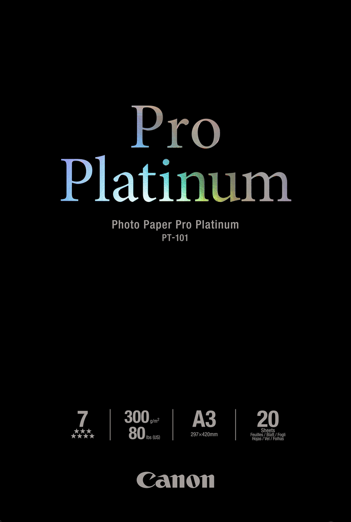 Canon Photo Paper Pro Platinum - 20 Sheets (PT101A3)