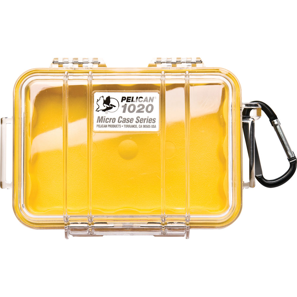 Pelican 1020 Micro Case - Clear with Yellow Liner