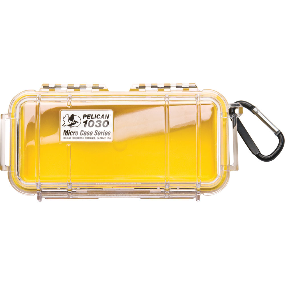 Pelican 1030 Micro Case - Clear with Yellow Liner