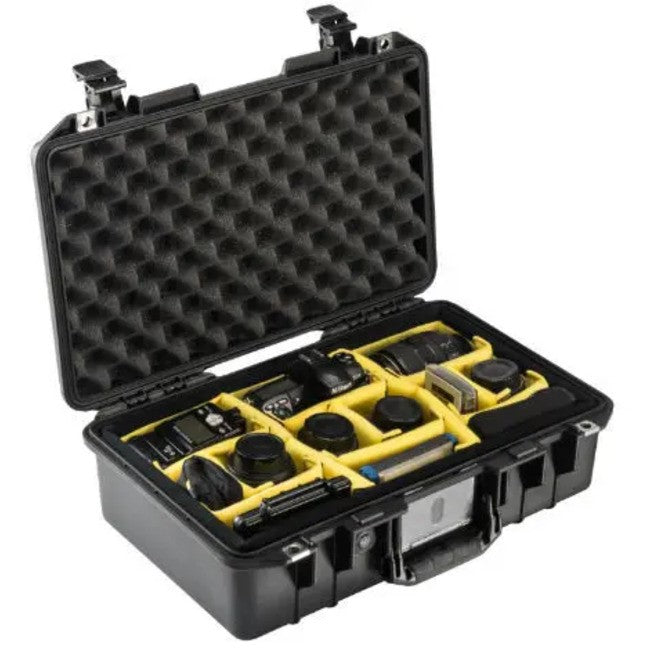 Pelican 1485 Air Case with Padded Yellow Dividers - Black