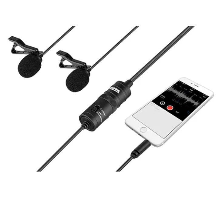 BOYA BY-M1DM Dual Mic. Lavalier Microphone for Smartphones & DSLR