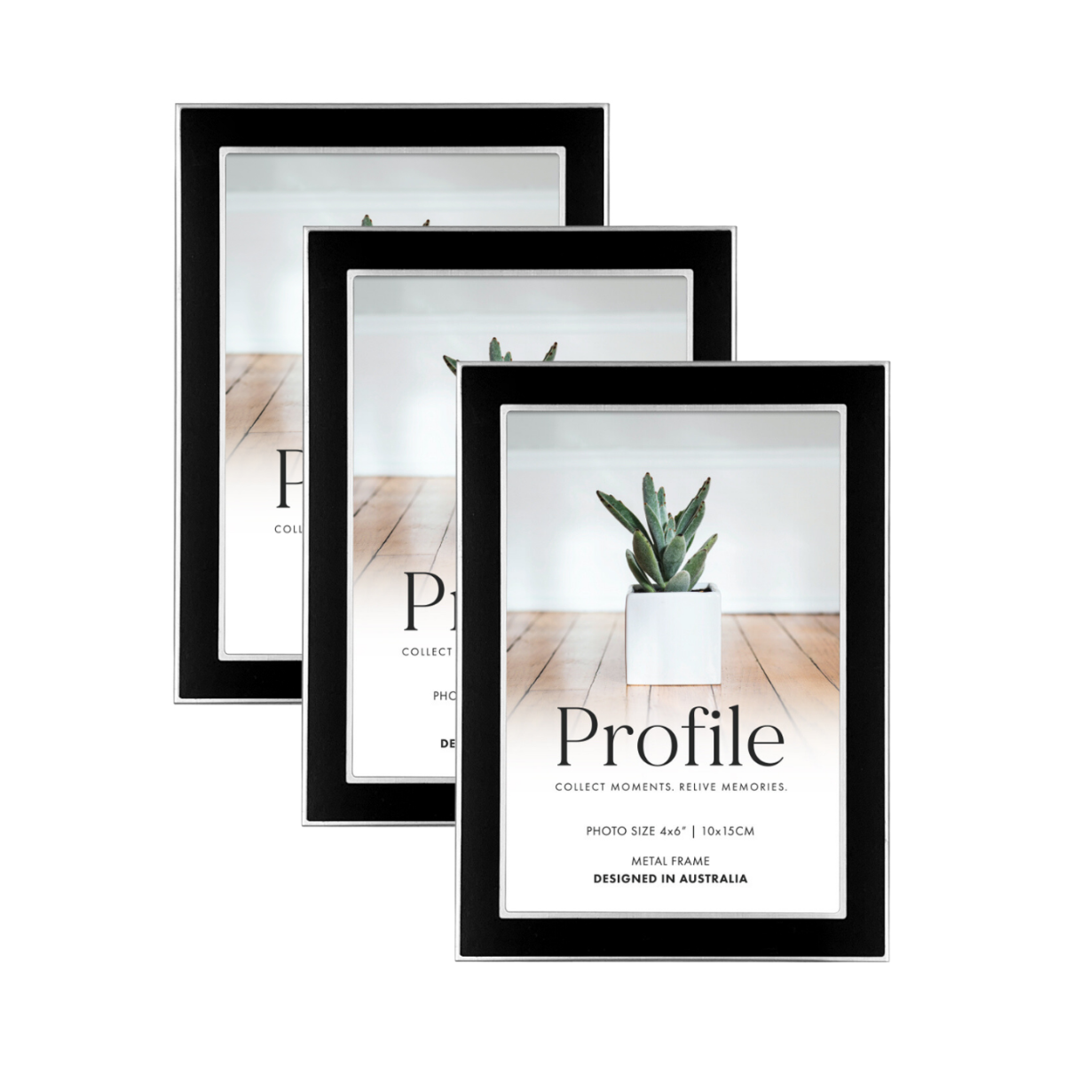 Eternal Black 4x6 Photo Frame 3 Pack Bundle