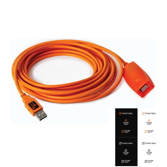 Tetherpro USB 2 Active Extensi on, 5m, Hi-Vis Org TETHER TOO