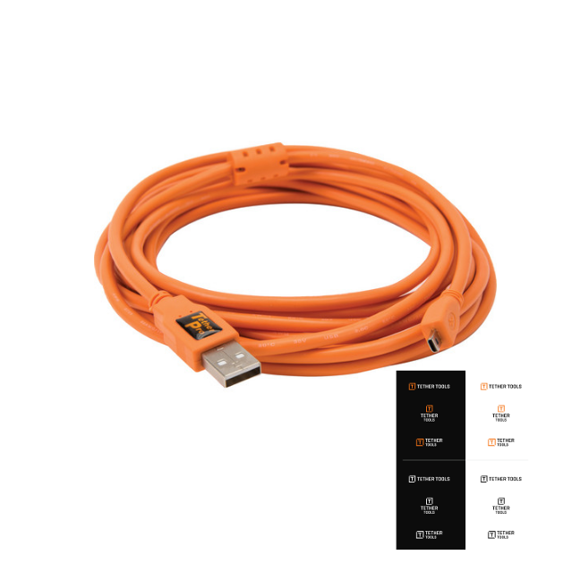 Tetherpro Usb 2 Male To Mini-B 8 Pin, 4.6m, Hi-Vis TETHER TOO