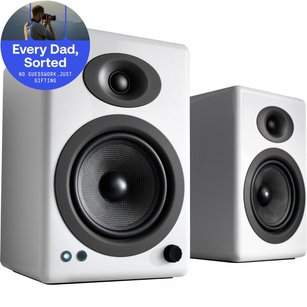 Audioengine A5+ Wireless Powered Bookshelf Speakers - Hi-Gloss White