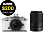 Nikon Z fc Body White with Nikkor Z 16-50mm VR and Z 50-250mm VR Lens