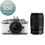 Nikon Z fc Body White with Nikkor Z 16-50mm VR and Z 50-250mm VR Lens