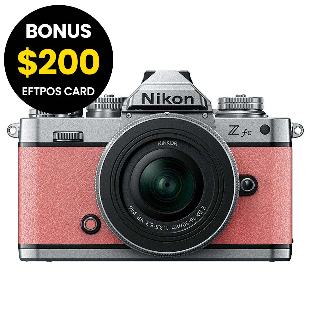 Nikon Z fc Body Coral Pink with Nikkor Z DX 16-50mm VR Lens SL
