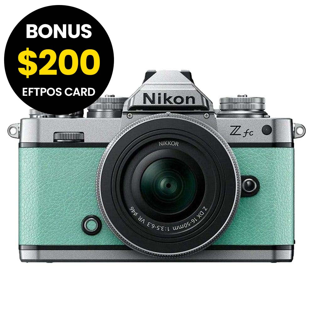 Nikon Z fc Body Mint Green with Nikkor Z DX 16-50mm VR Lens SL