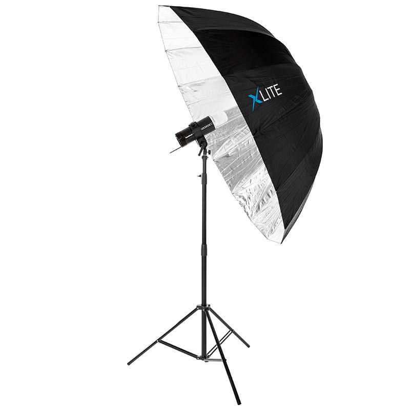 Xlite Deep Parabolic Black/Silver Umbrella 165cm
