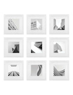 Gallery Wall Set - 9 Square White Photo Frames 