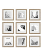 Gallery Wall Set - 9 Square Natural Oak Photo Frames