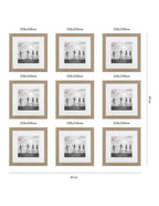 Gallery Wall Set - 9 Square Natural Oak Photo Frames
