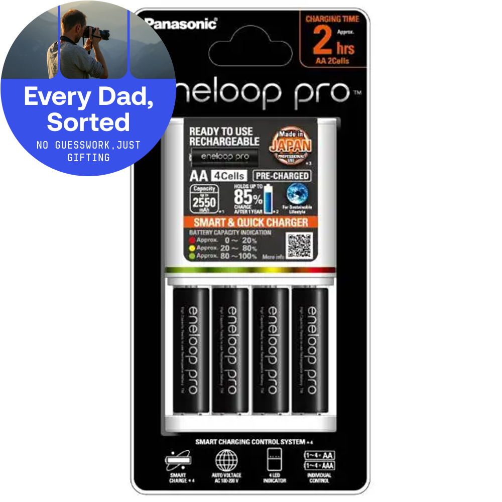 Panasonic Eneloop Quick Charger with 4x AA Pro Batteries