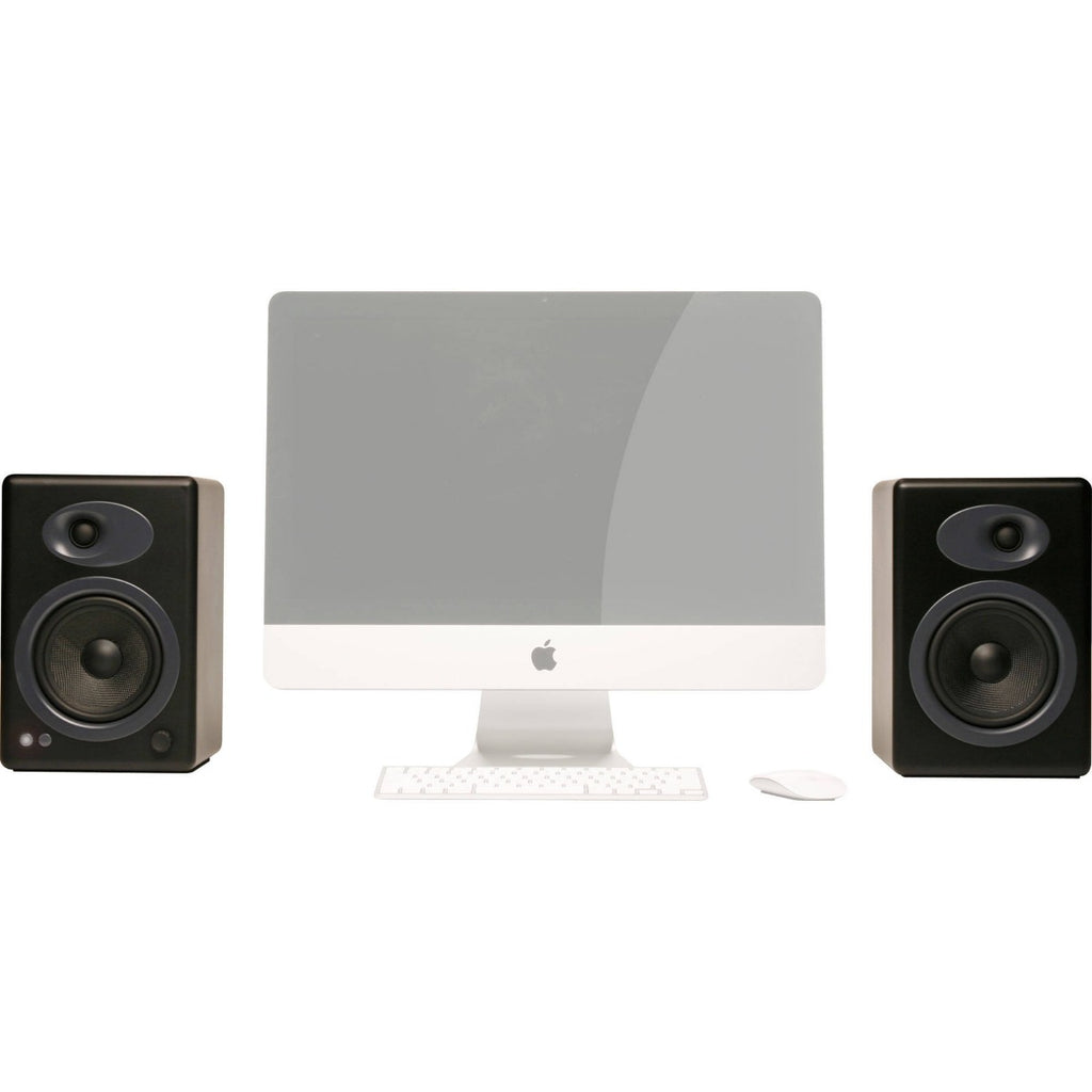 Audioengine A5+ Wireless Bookshelf Speakers with DS2 Speaker Stands (Black)