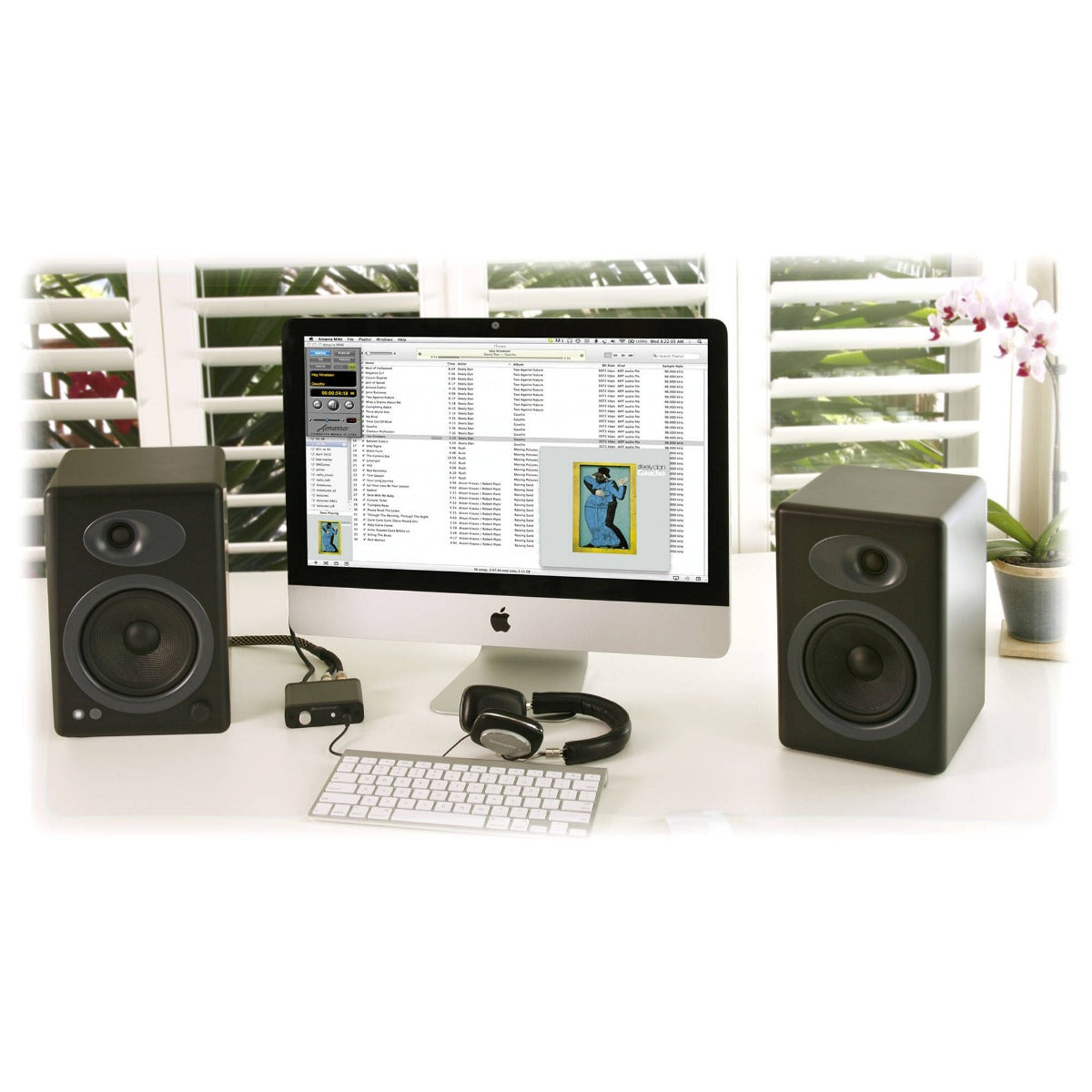 Audioengine A5+ Wireless Bookshelf Speakers with DS2 Speaker Stands (Black)
