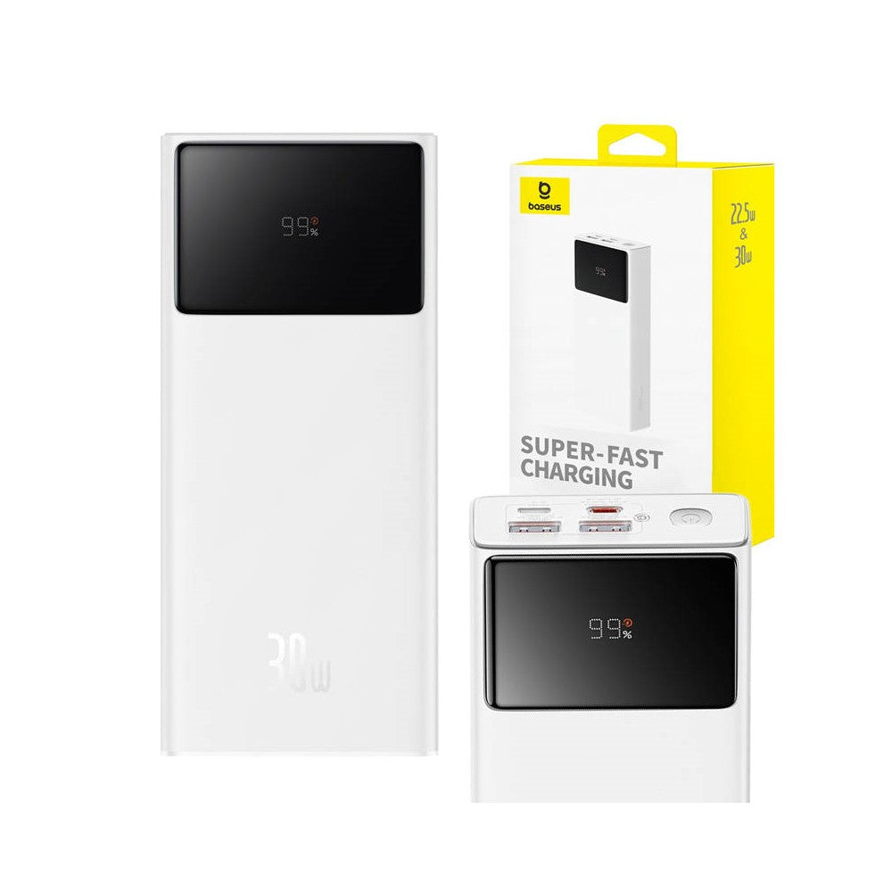 Baseus Star-Lord Digital Display Fast Charge Power Bank 30W 20,000 mAh (White)