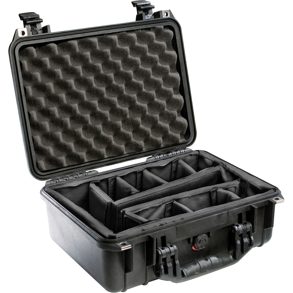 Pelican 1450 Case - Black with Padded Dividers