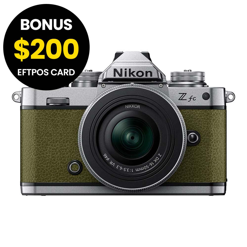 Nikon Z fc Olive Green with Nikkor Z DX 16-50mm VR SL