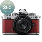 Nikon Z fc Crimson Red with Nikkor Z 28mm f/2.8 (SE)